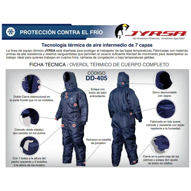 Overol Termoaislante de Cuerpo Completo -50°C - JYRSA ECO-405 / DD-405