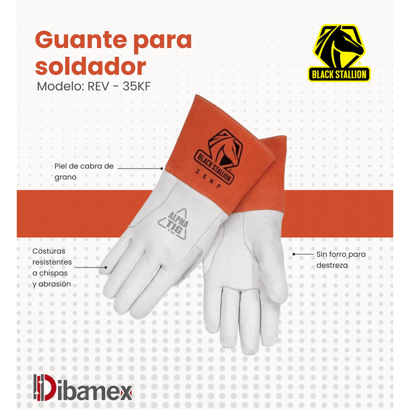 Guantes Para Soldador  Black Stallion 35KF para Soldadura TIG