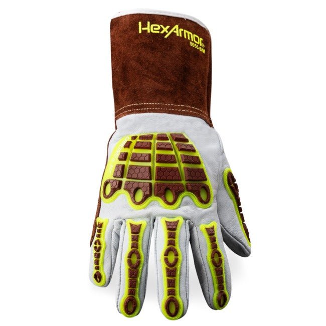 Guantes de Soldadura HexArmor HeatArmor 5055 | Soldadura MIG con Protección Contra Impactos y Corte A6 - DIBAMEX