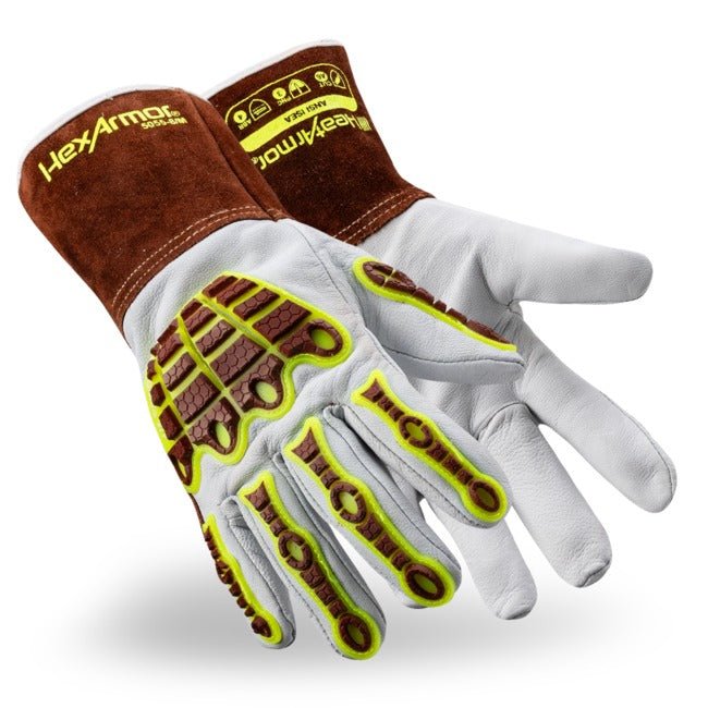 Guantes de Soldadura HexArmor HeatArmor 5055 | Soldadura MIG con Protección Contra Impactos y Corte A6 - DIBAMEX