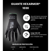 Guantes HexArmor Helix® 1030 Palma de Poliuretano - DIBAMEX