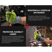 Guantes HexArmor Helix® 3013IMP con Protección Contra Impactos y Corte Nivel A6 - DIBAMEX