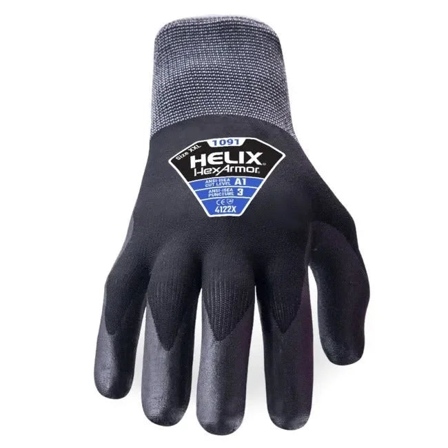 Guantes HexArmorHelix® 1091 – Palma de Nitrilo Espumoso - DIBAMEX