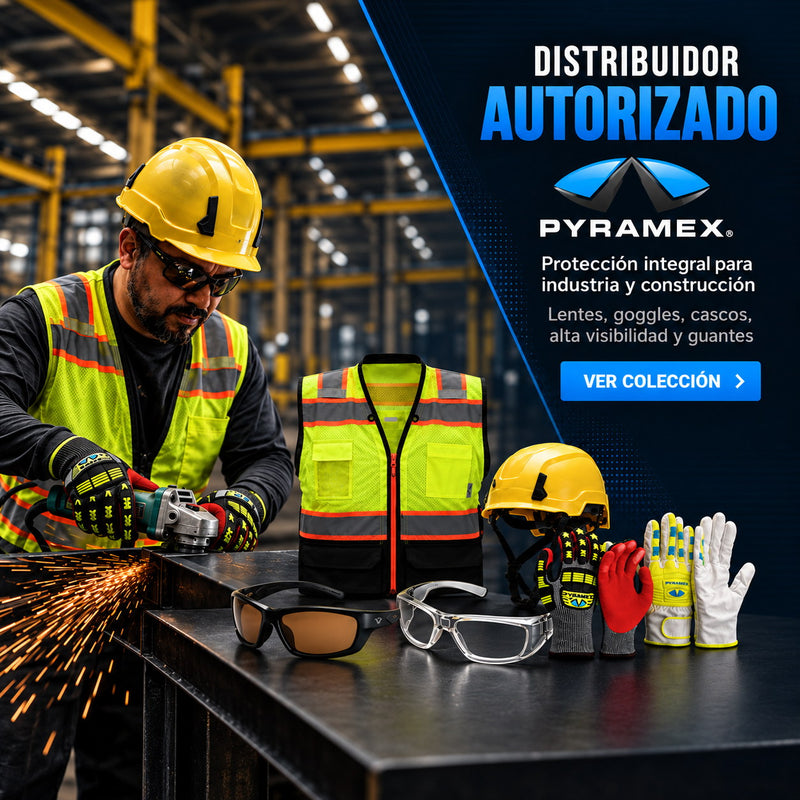 Pyramex distribuidor autorizado — lentes, cascos y guantes en DIBAMEX