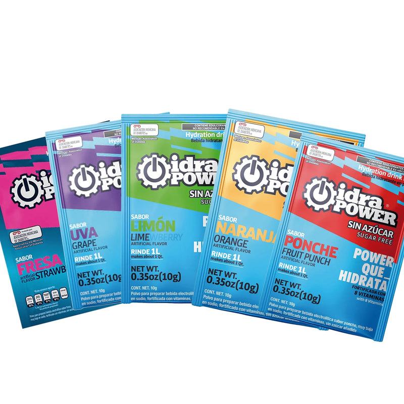 Bebidad Hidratante Idrapower Sin Azúcar, 10gr - Rinde 1 Litro - Sabor a Seleccionar