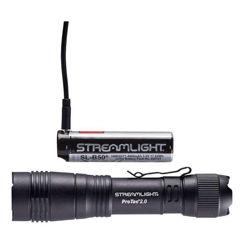 Lámpara de Mano Táctica Streamlight PROTAC 2.0 recargable, 2,000 Lúmenes - 89000 - DIBAMEX