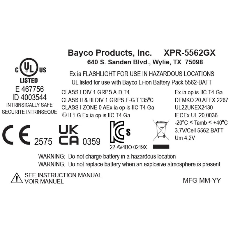 Lámpara Frontal Recargable Nightstick XPR-5562GX DICATA | Dual-Light USB Zona 0 Intrínsecamente Segura - DIBAMEX