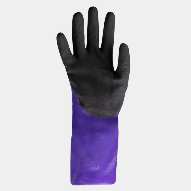 Guantes Resistentes a Químicos Nitrilo Puño Guantelete 14" Corte A2 — HexArmor HexChem 7040
