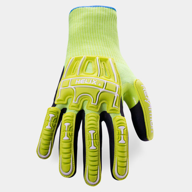 Guantes Resistentes al Corte A9 Anti-Impacto Nivel 2 Alta Visibilidad — HexArmor Helix 3062IMP