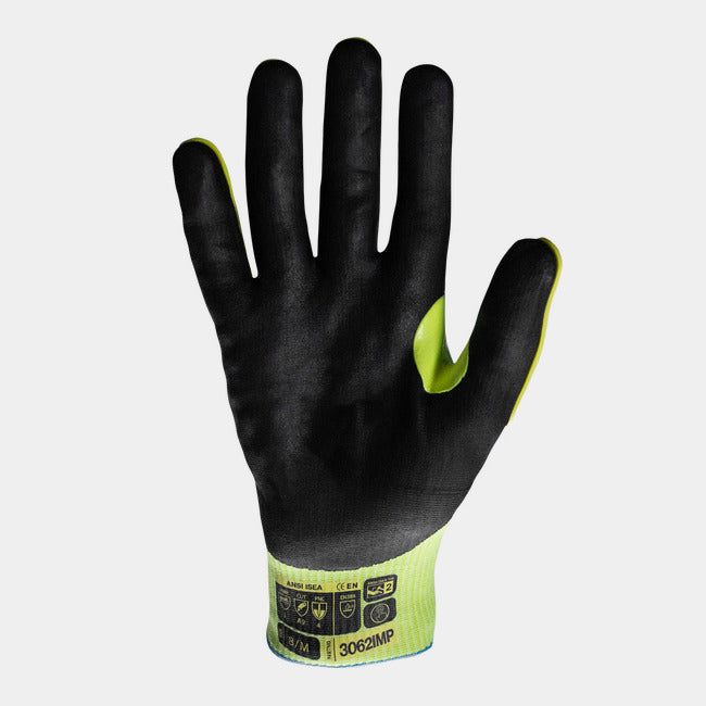 Guantes Resistentes al Corte A9 Anti-Impacto Nivel 2 Alta Visibilidad — HexArmor Helix 3062IMP