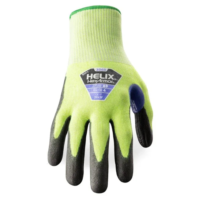 Guantes HexArmor Helix® 3060 | Corte ANSI A9 y Palma Poliuretano