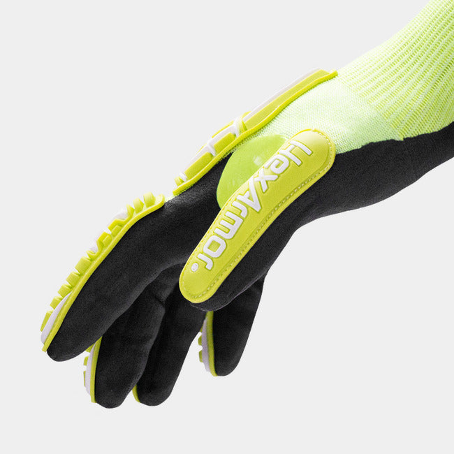 Guantes Resistentes al Corte A9 Anti-Impacto Nivel 2 Alta Visibilidad — HexArmor Helix 3062IMP