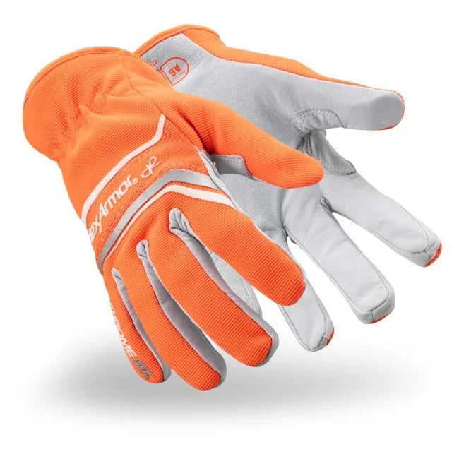 Guantes de Trabajo HexArmor Chrome SLT® 4075 – Cuero de cabra, corte A6, alta visibilidad