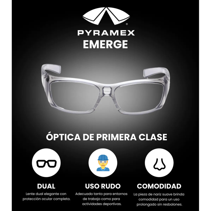 Lentes de Seguridad EMERGE Armazón Graduable - Pyramex SG7910DRX - DIBAMEX