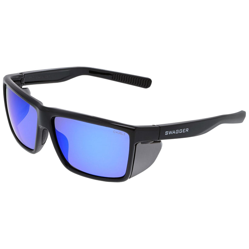 Lentes de Seguridad MCR Safety SR2 Swagger SR218B | Marco Negro y Mica Espejo Azul - DIBAMEX