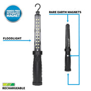 Nightstick NSR-2168B - Luz de Trabajo Recargable LED con Imanes - 600 lúmenes - DIBAMEX