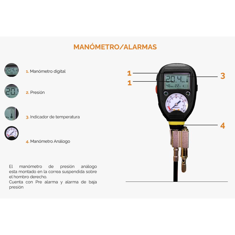 Sistema De Respiración Autónoma Phantom II SCBA 60 Minutos NFPA 2002