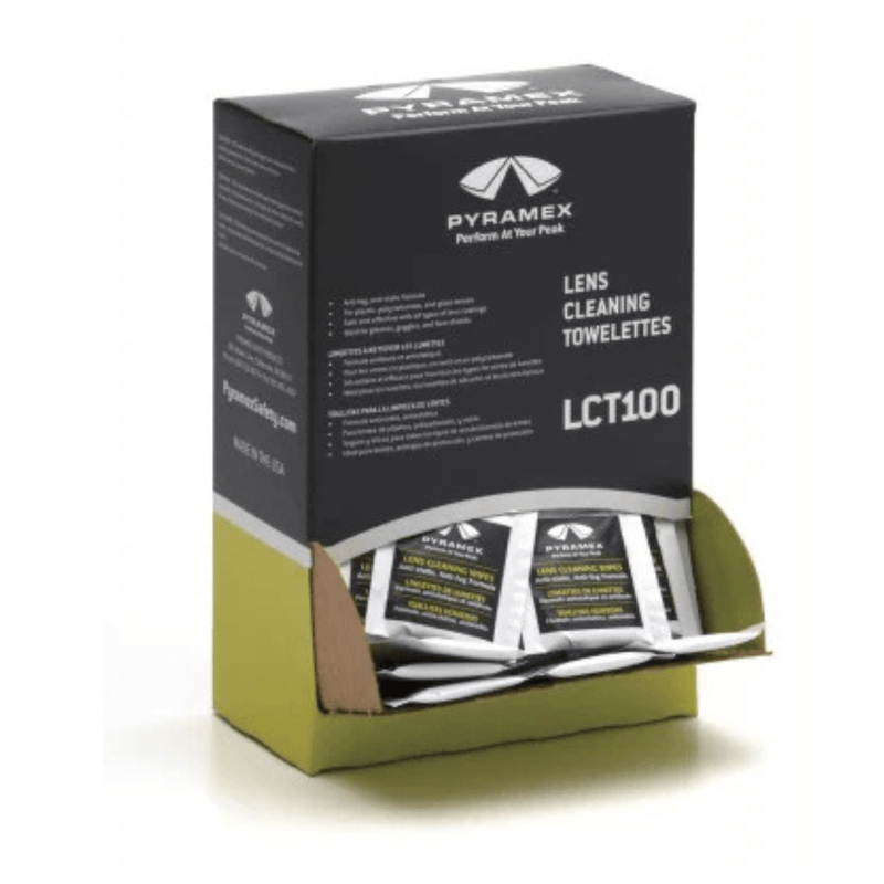 Toallitas Limpiadoras de Lentes Pyramex LCT100 | Empaque Individual | Caja con 100 - DIBAMEX