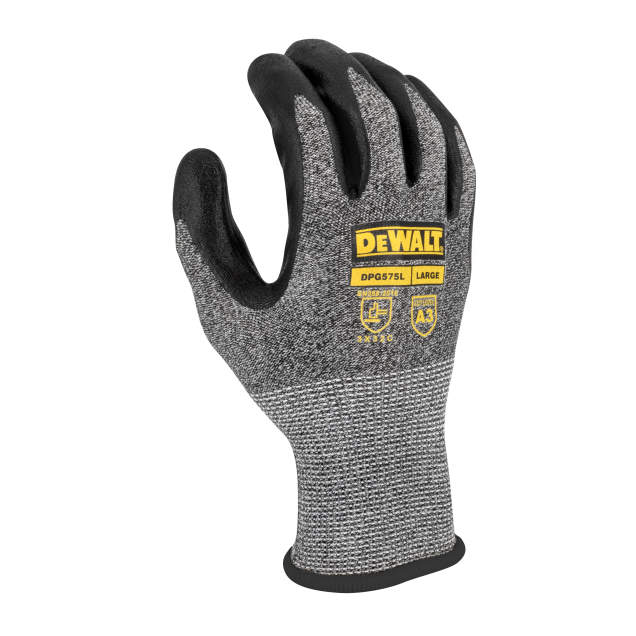 Guantes Resistentes al Corte A3 Concha de Poliéster 13G Nitrilo — Dewalt DPG575