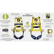 Arnés de Trabajo con Anillo "D" en Espalda, Hombros y Costado - JYRSA SS-10ACDHD - DIBAMEX