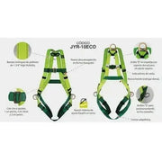 Arnés de Trabajo con Anillo "D" en Espalda y Costados Alta Visibilidad JYRSA JYR-10ECO - DIBAMEX