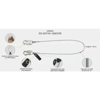 Cable / Línea de Posicionamiento 1.83m JYRSA SS-20CVA1M83CM - DIBAMEX