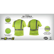 Camiseta Cuello Redondo Alta Visibilidad con Reflejantes - Jyrsa SR-110 - DIBAMEX