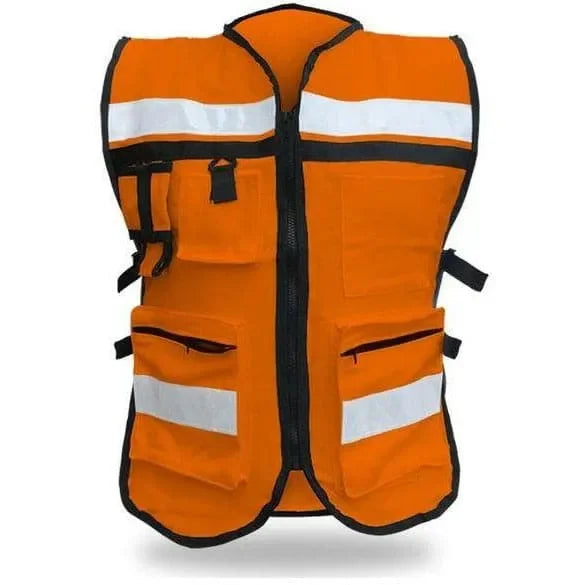 Chaleco de Seguridad Tipo Reportero de Algodón Unitalla Ajustable MR Seguridad SR1049 - DIBAMEX