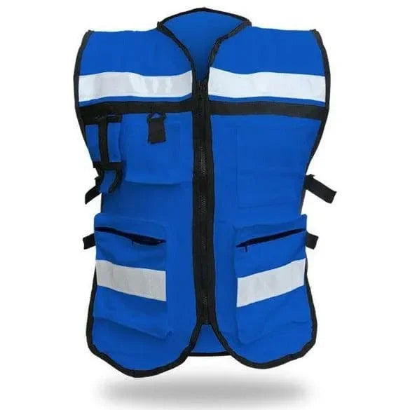 Chaleco de Seguridad Tipo Reportero de Algodón Unitalla Ajustable MR Seguridad SR1049 - DIBAMEX