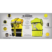 Chaleco de Seguridad Industrial Rescatista Alta Visibilidad JYRSA SR-2048 - DIBAMEX