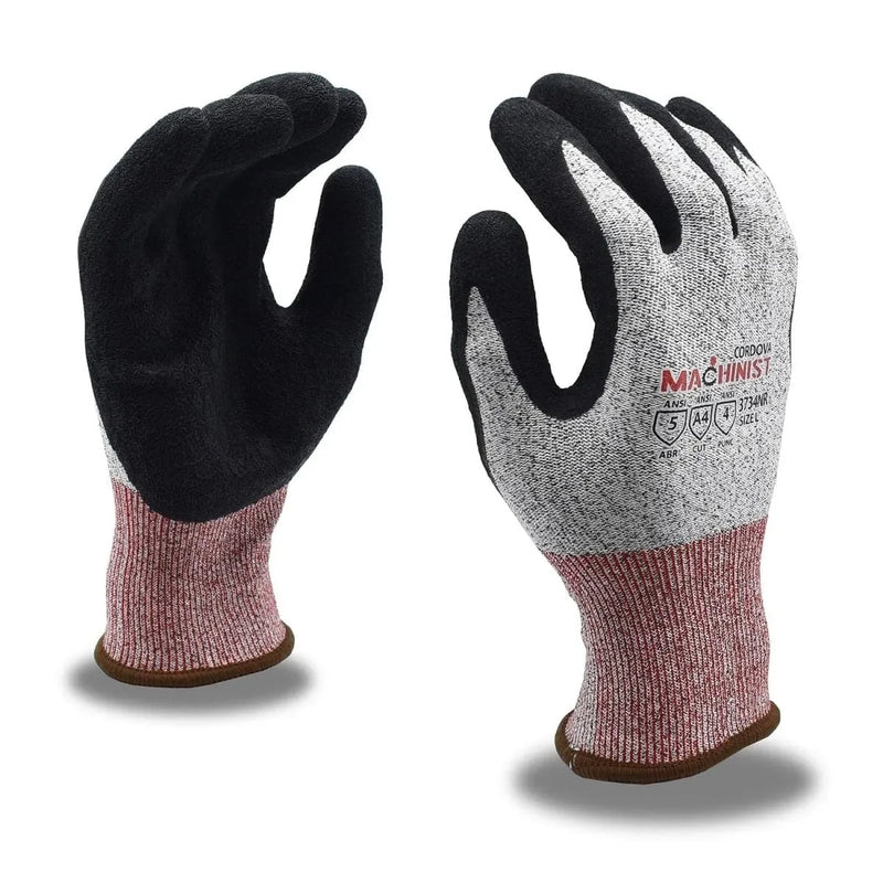 Guantes Machinist Resistente al Corte Nivel A4 con Palma de Látex Rugoso - Cordova Safety 3734NR - DIBAMEX
