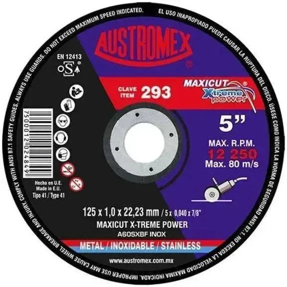 Disco para corte de acero inoxidable 5" Austromex 293 - DIBAMEX