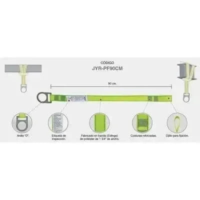 Dispositivo de Anclaje de Banda Línea High Visibility con 1 Anillo Jyrsa JYR-PF90CM - DIBAMEX