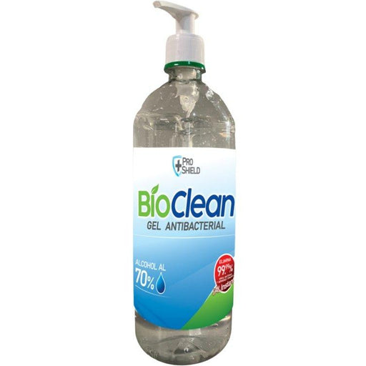 Gel Antibacterial BIOCLEAN -ProShield- base alcohol isopropílico al 70%, 1 litro con bomba dispensadora manual - DIBAMEX