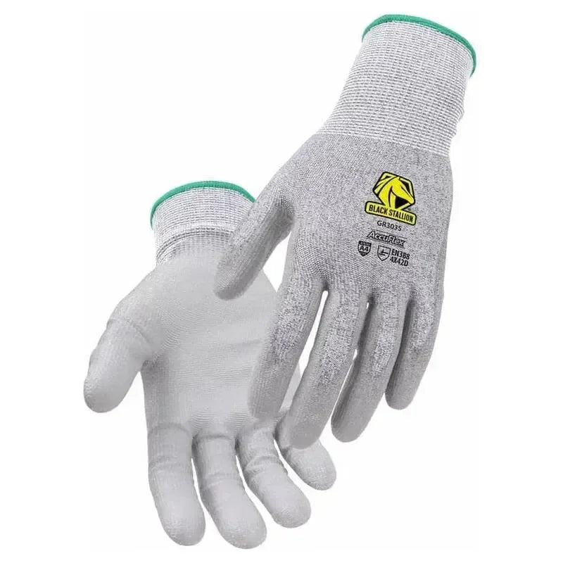 Guantes AccuFlex Resistente al Corte Nivel 5 con Palma de Poliuretano - Black Stallion GR3035 - DIBAMEX