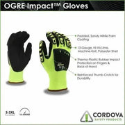 Guantes Anti Impacto OGRE con palma de Nitrilo - Cordova Safety 7735 - DIBAMEX