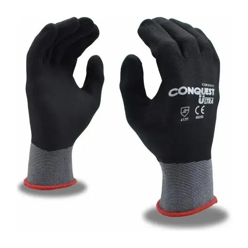 Guantes Conquest Ultra con Recubrimiento de Nitrilo Espumoso - Cordova Safety 6925 - DIBAMEX