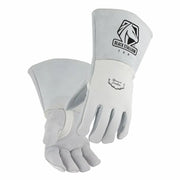 Guantes Para Soldador Black Stallion 750 - Piel de Alce Blanco Perla Con Espalda Forrada de Nomex Para Soldadura Con Varilla - DIBAMEX