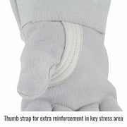 Guantes Para Soldador Black Stallion 750 - Piel de Alce Blanco Perla Con Espalda Forrada de Nomex Para Soldadura Con Varilla - DIBAMEX