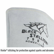 Guantes Para Soldador Black Stallion 750 - Piel de Alce Blanco Perla Con Espalda Forrada de Nomex Para Soldadura Con Varilla - DIBAMEX