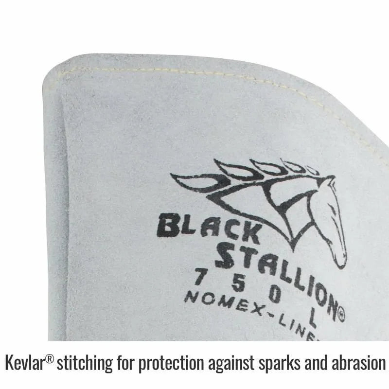 Guantes Para Soldador Black Stallion 750 - Piel de Alce Blanco Perla Con Espalda Forrada de Nomex Para Soldadura Con Varilla - DIBAMEX
