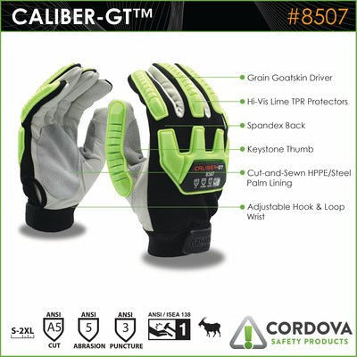 Guantes Anti Impacto Resistentes al Corte CALIBER GT - Cordova Safety 8507 - DIBAMEX