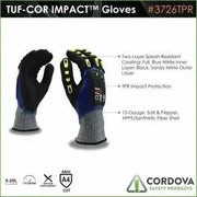 Guantes Anti Impacto Resistentes al Corte TUF-Core - Cordova Safety 3726TPR - DIBAMEX