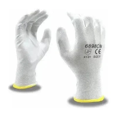 Guantes de Trabajo Poliester con Recubrimiento de Poliuretano Blanco - Cordova Safety 6898C - DIBAMEX