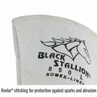 Guantes Para Soldador Black Stallion 850 - Piel de Alce Blanco Perla Con Espalda Forrada de Nomex Para Soldadura Con Varilla - DIBAMEX