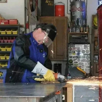 Guantes Para Soldador Black Stallion 850 - Piel de Alce Blanco Perla Con Espalda Forrada de Nomex Para Soldadura Con Varilla - DIBAMEX