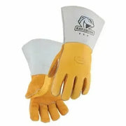 Guantes Para Soldador Black Stallion 850 - Piel de Alce Blanco Perla Con Espalda Forrada de Nomex Para Soldadura Con Varilla - DIBAMEX