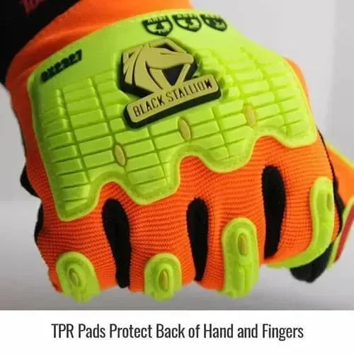 Guantes ToolHandz MAX Anti Corte Nivel 7, Anti Impactos y Vibración - Black Stallion GX2327-OB - DIBAMEX