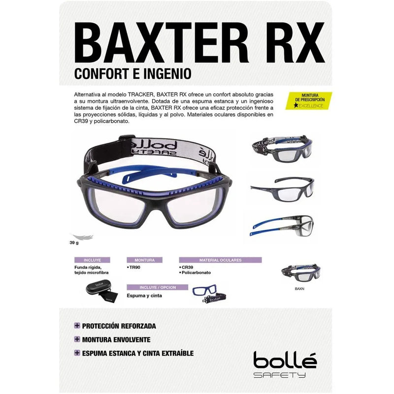 Lentes de Seguridad BAXTER RX Armazón Graduable - Bolle Safety - DIBAMEX