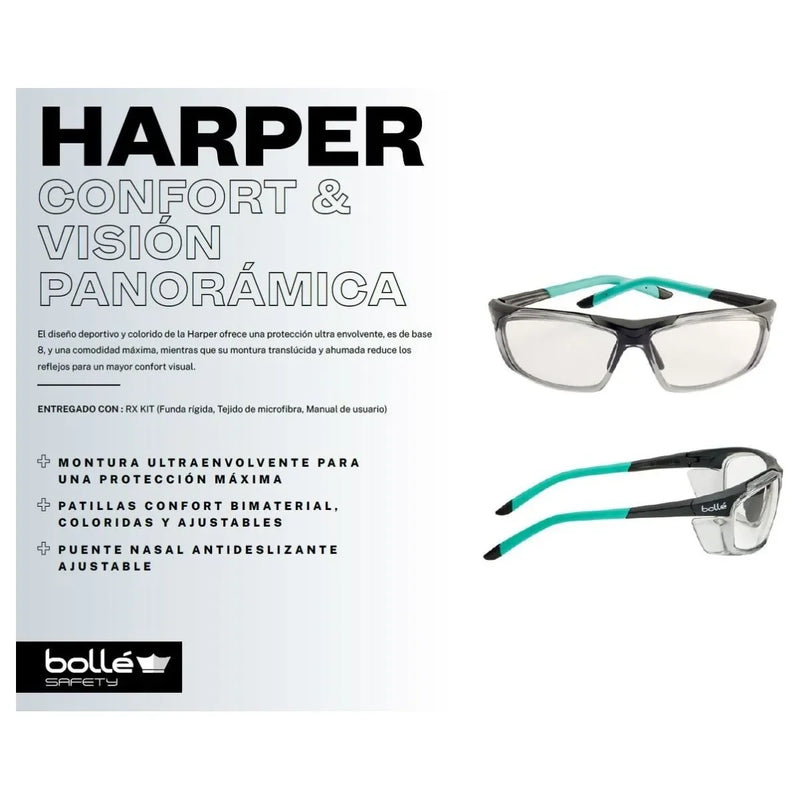 Lentes de Seguridad HARPER Armazón Graduable - Bolle Safety - DIBAMEX